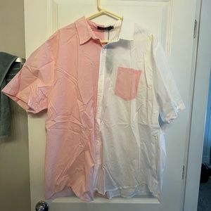 Short sleeve color block shirt